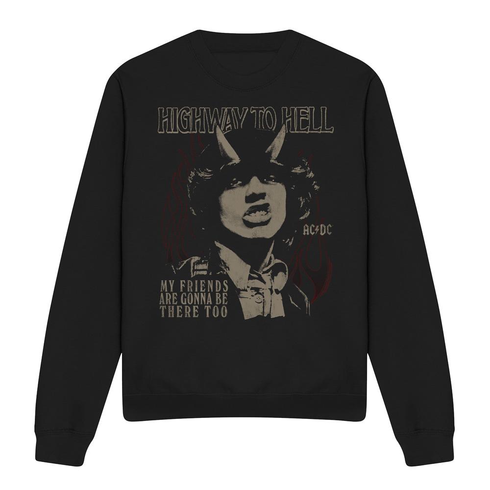 Black - Front - AC-DC Unisex Adult My Friends Sweatshirt