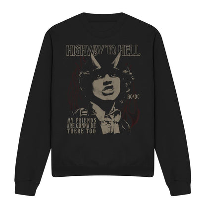Black - Front - AC-DC Unisex Adult My Friends Sweatshirt