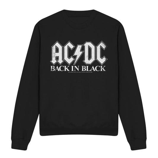 Black - Front - AC-DC Unisex Adult Back In Black Sweatshirt
