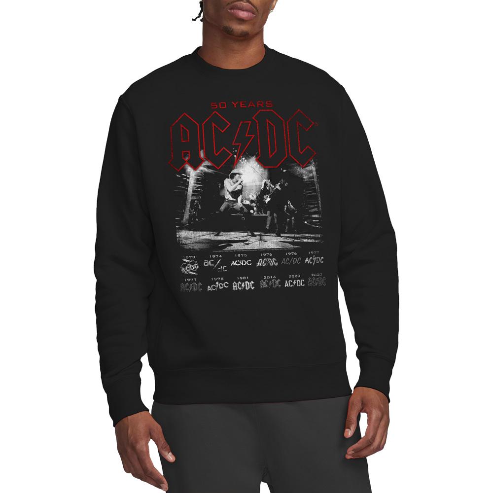 Black - Lifestyle - AC-DC Unisex Adult Logo Stack Sweatshirt
