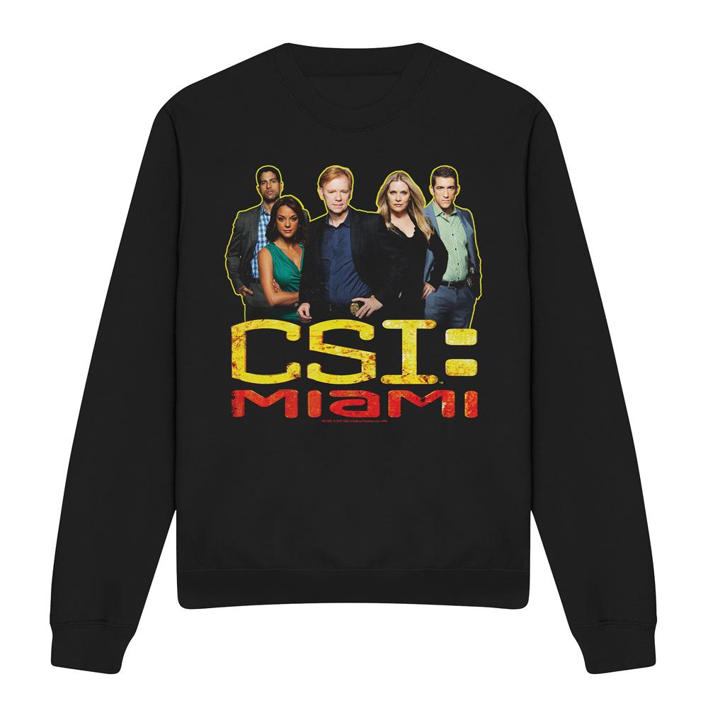 Black - Front - CSI: Miami Unisex Adult Cast Sweatshirt