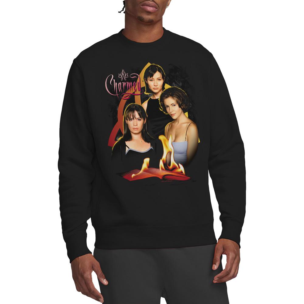 Black - Side - Charmed Unisex Adult Original Three Sweatshirt