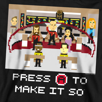 Black - Pack Shot - Star Trek Unisex Adult Make It So Pixel Sweatshirt