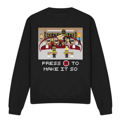 Black - Front - Star Trek Unisex Adult Make It So Pixel Sweatshirt