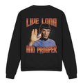 Black - Front - Star Trek Unisex Adult Original Live Long and Prosper Sweatshirt