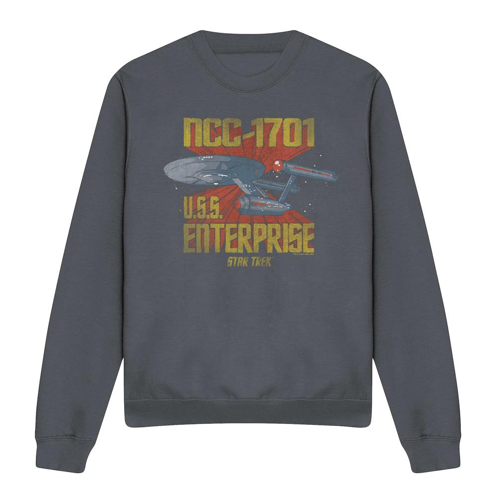 Charcoal - Front - Star Trek Unisex Adult NCC-1701 Sweatshirt
