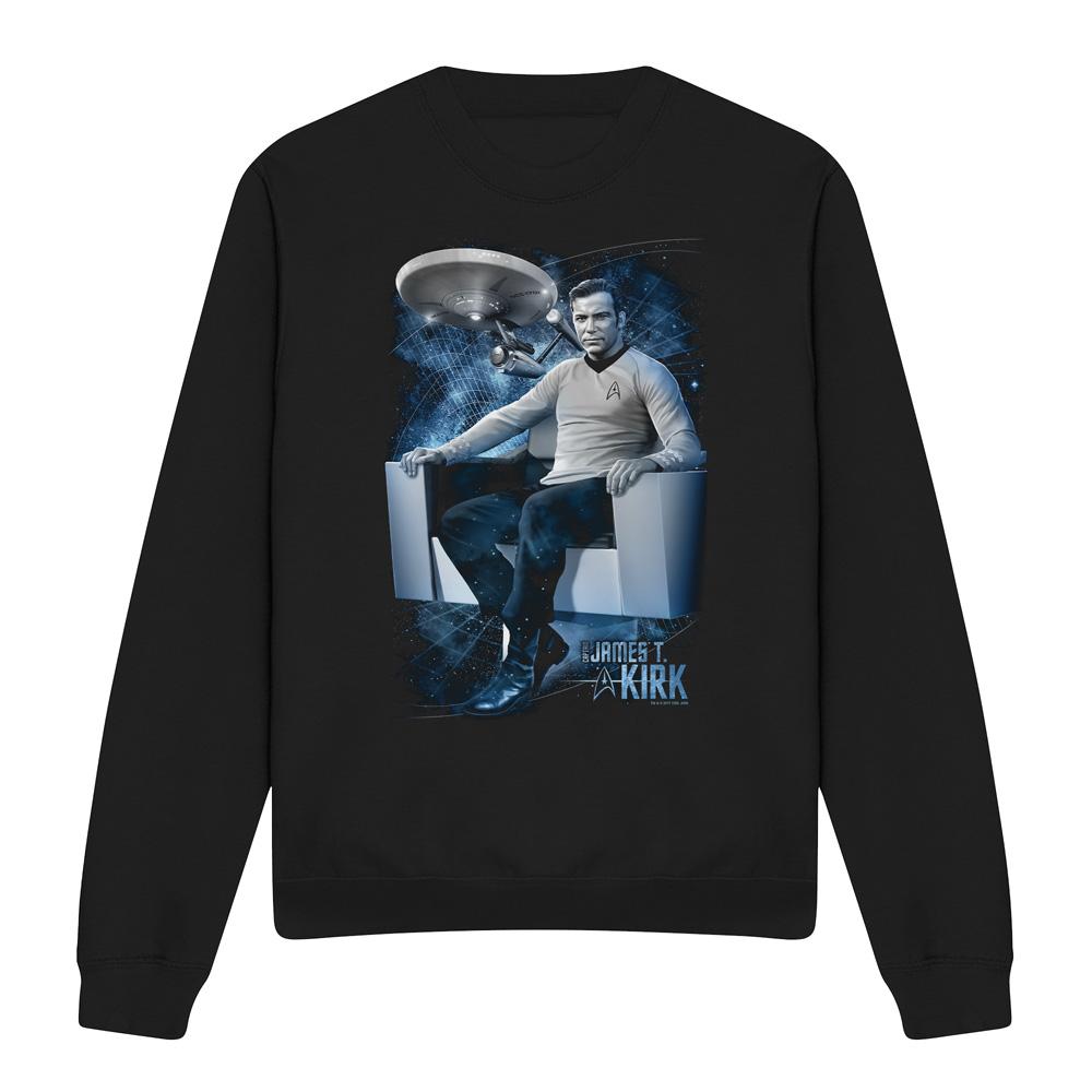 Black - Front - Star Trek Unisex Adult Captain´s Chair Sweatshirt