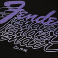 Black - Side - Fender Womens-Ladies Classic Repeat Logo T-Shirt