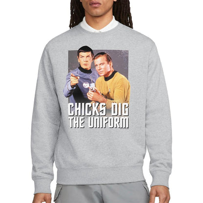 Sport Heather - Side - Star Trek Unisex Adult Chicks Dig Sweatshirt