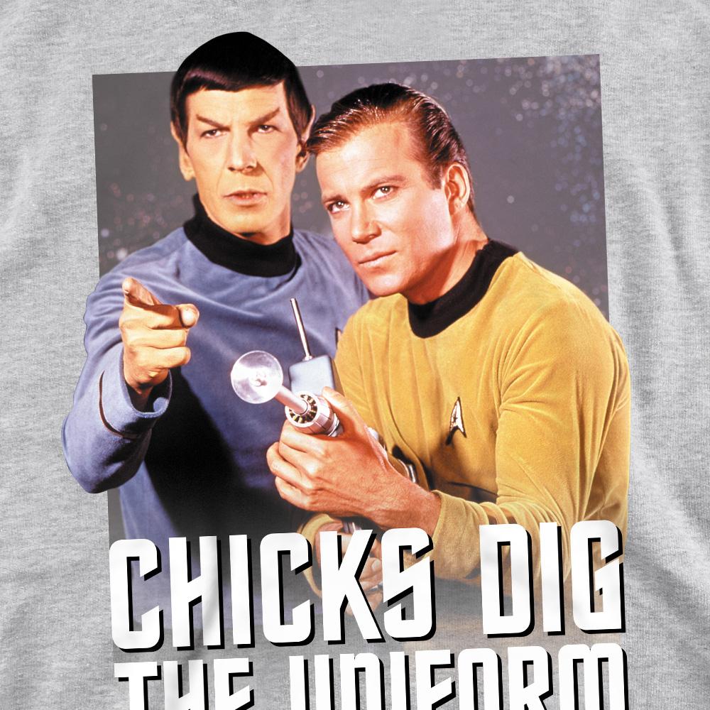 Sport Heather - Pack Shot - Star Trek Unisex Adult Chicks Dig Sweatshirt