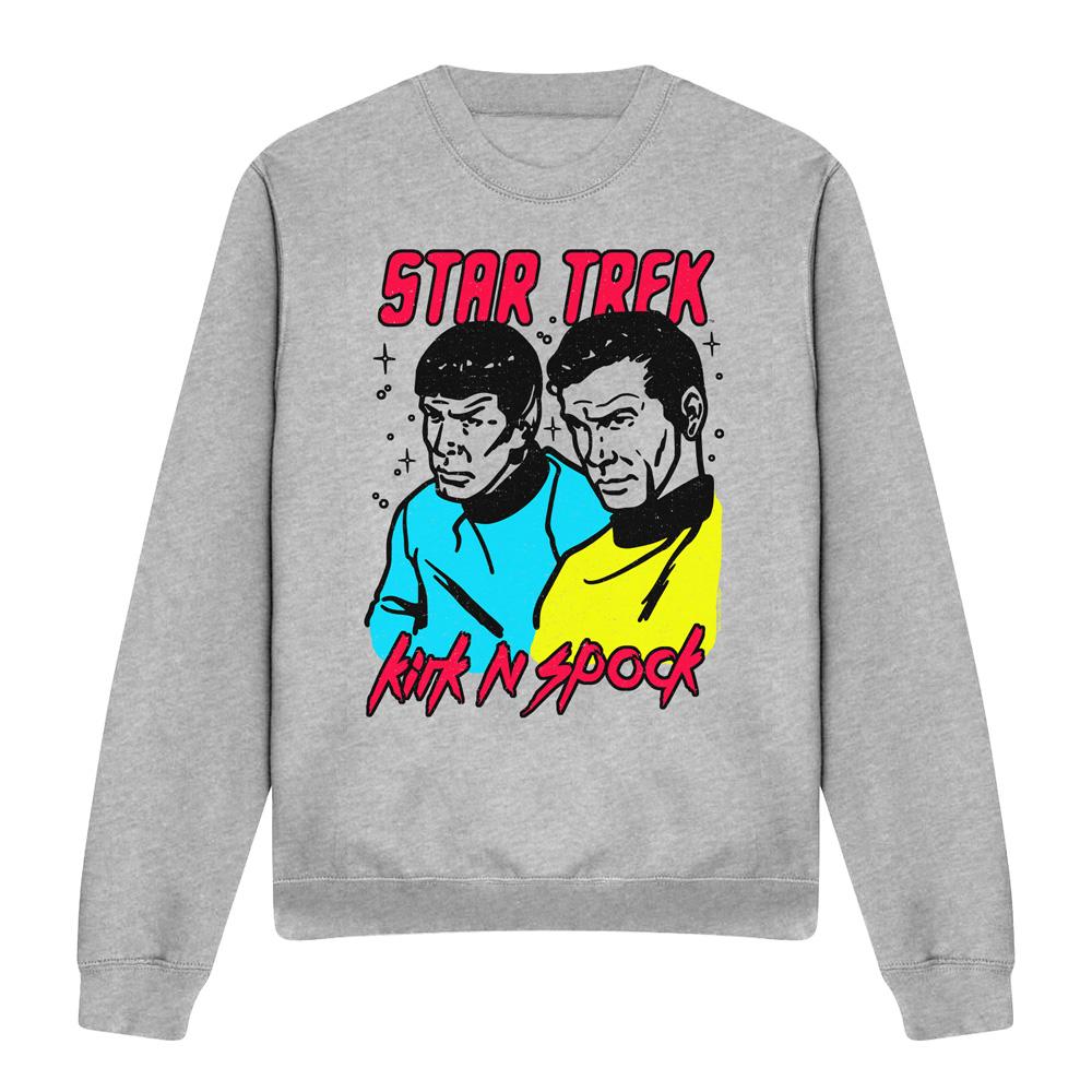 Sport Heather - Front - Star Trek Unisex Adult Kirk & Spock Sweatshirt