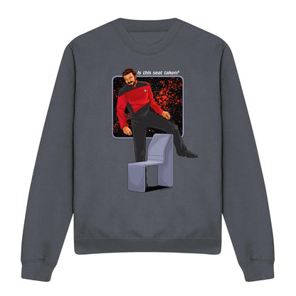 Charcoal - Front - Star Trek Unisex Adult Is This Seat Taken Sweatshirt