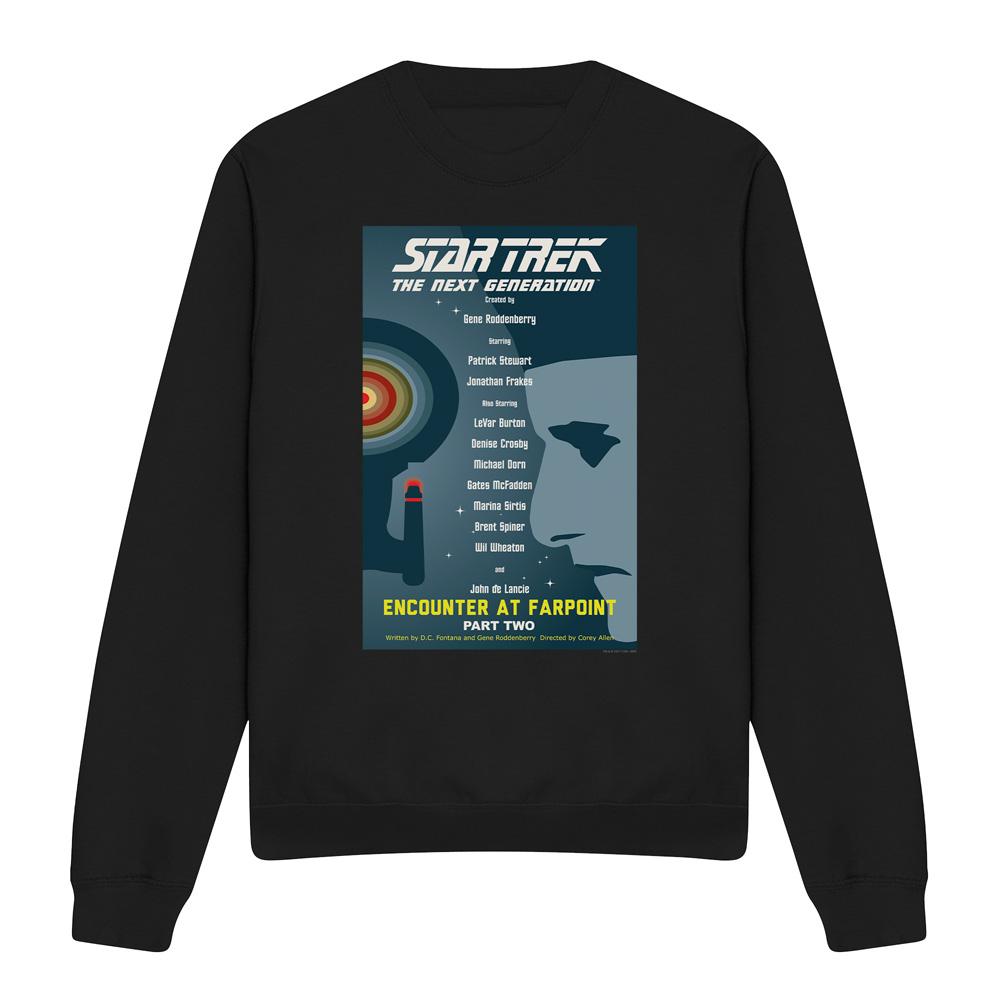 Black - Front - Star Trek Unisex Adult The Next Generation Season 1 Episode 2 Sweatshirt