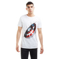 White - Side - Captain America Mens Shield T-Shirt