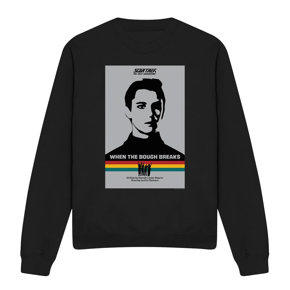 Black - Front - Star Trek Unisex Adult The Next Generation Season 1 Episode 17 Sweatshirt