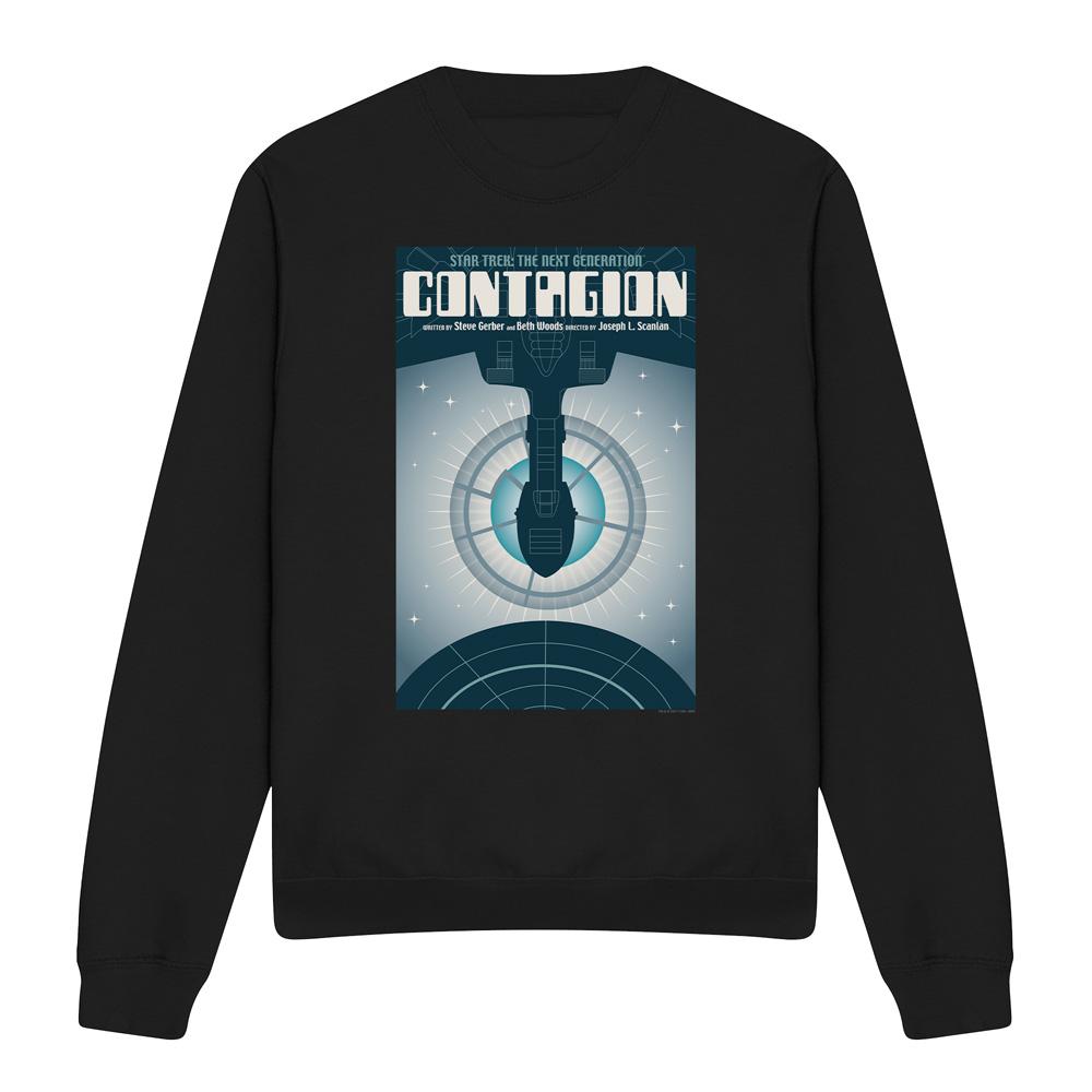 Black - Front - Star Trek Unisex Adult The Next Generation Season 2 Episode 11 Sweatshirt