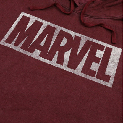 Vintage Burgundy - Lifestyle - Marvel Mens Box Logo Washed Hoodie