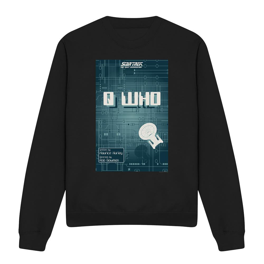 Black - Front - Star Trek Unisex Adult The Next Generation Season 2 Episode 16 Sweatshirt