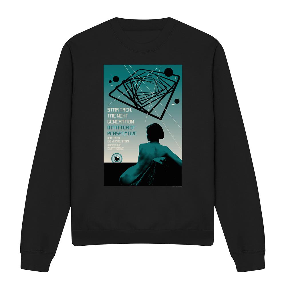 Black - Front - Star Trek Unisex Adult The Next Generation Season 3 Episode 14 Sweatshirt