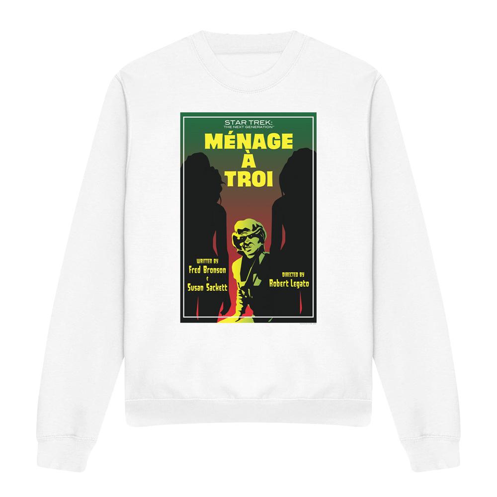 White - Front - Star Trek Unisex Adult The Next Generation Season 3 Episode 24 Sweatshirt
