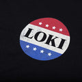 Black-White - Side - Loki Mens Voters Badge T-Shirt