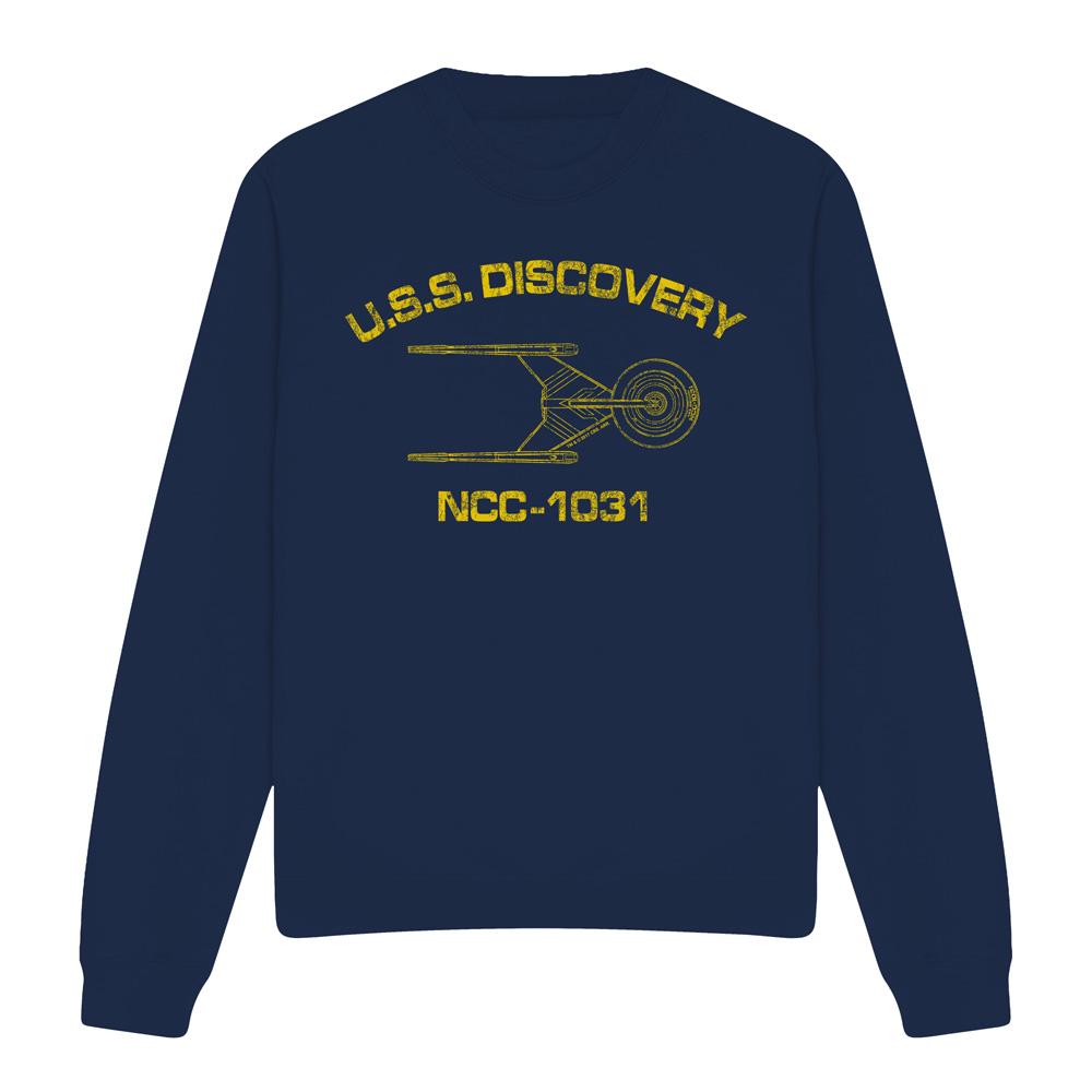 Navy - Front - Star Trek: Discovery Unisex Adult Athletic Sweatshirt
