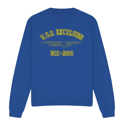 Royal Blue - Front - Star Trek Unisex Adult Excelsior Athletic Sweatshirt