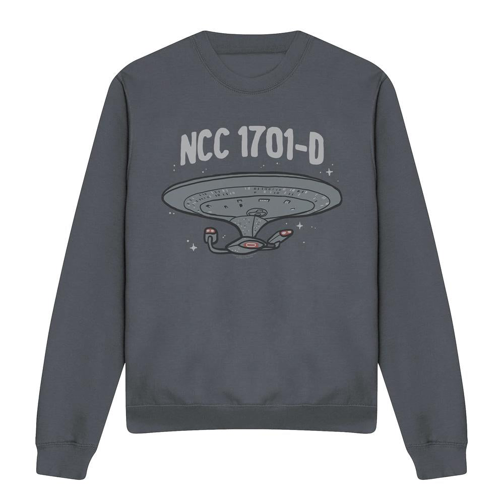 Black - Front - Star Trek Unisex Adult The Next Generation Sweatshirt