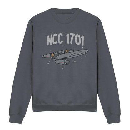 Black - Front - Star Trek Unisex Adult The First Enterprise Sweatshirt