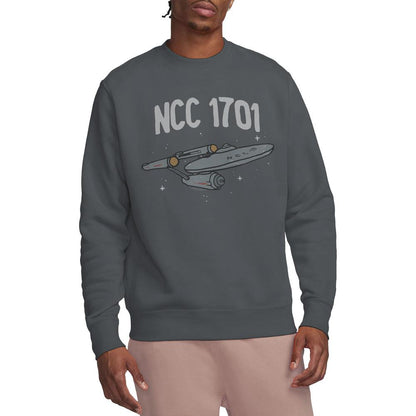 Black - Back - Star Trek Unisex Adult The First Enterprise Sweatshirt