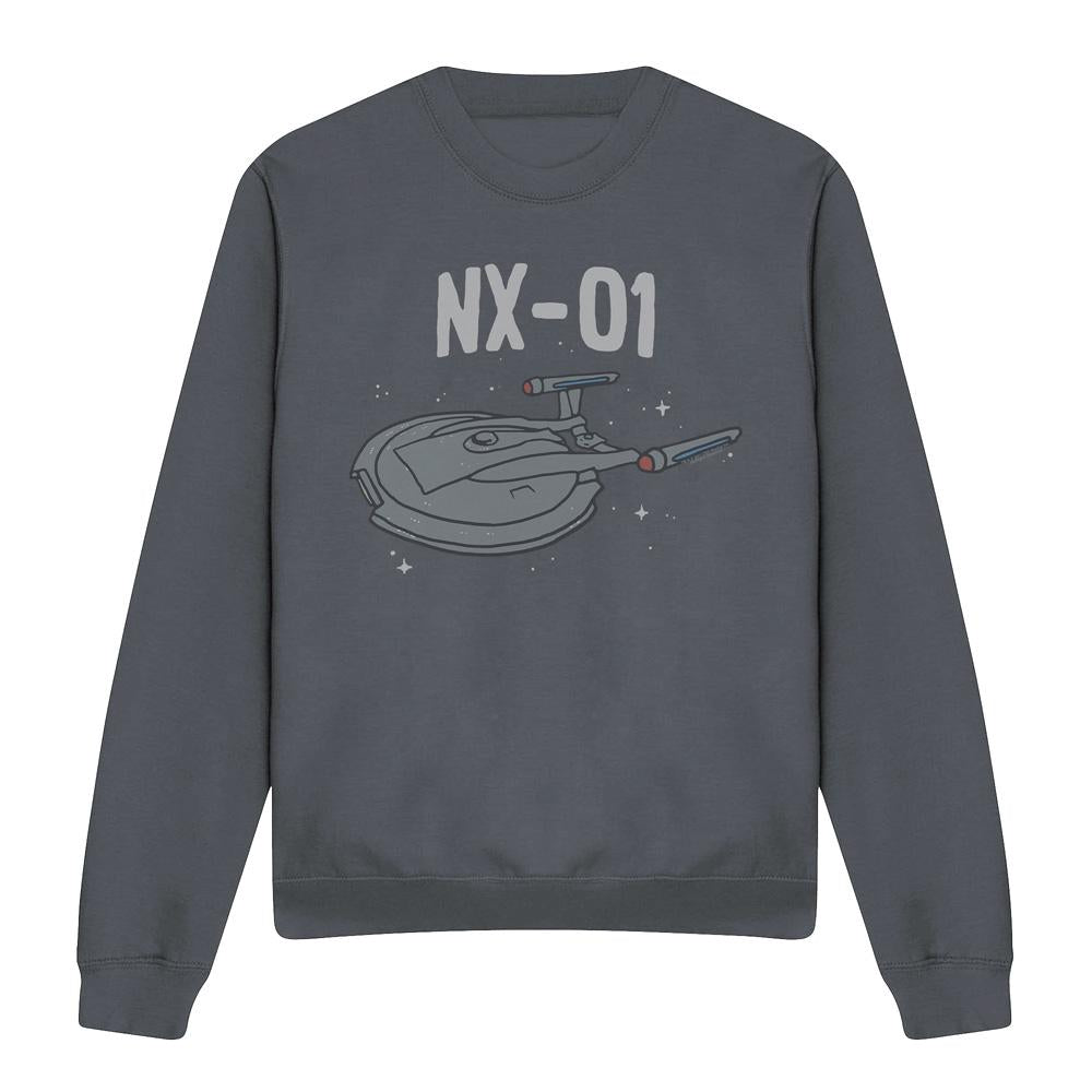 Black - Front - Star Trek Unisex Adult The OG NX Class Sweatshirt