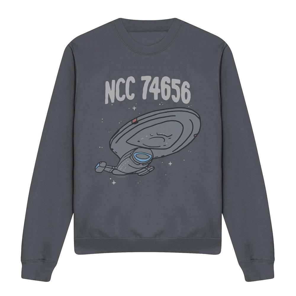 Black - Front - Star Trek Unisex Adult The Intrepid Class Sweatshirt