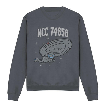 Black - Front - Star Trek Unisex Adult The Intrepid Class Sweatshirt