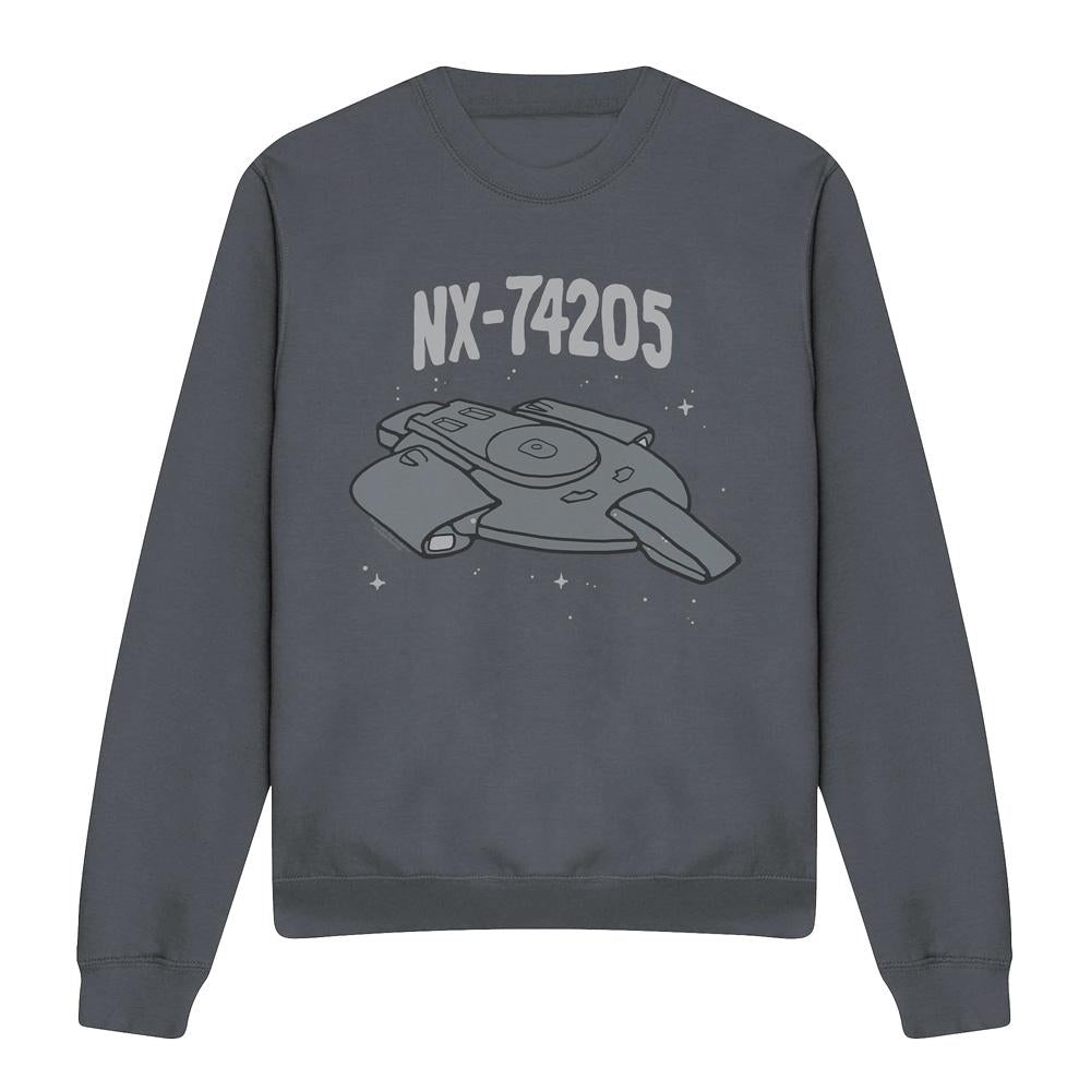 Black - Front - Star Trek Unisex Adult The Defiant Sweatshirt
