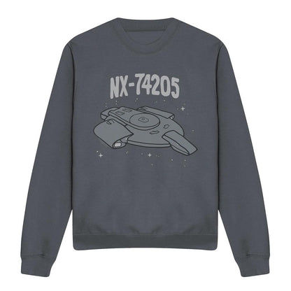 Black - Front - Star Trek Unisex Adult The Defiant Sweatshirt