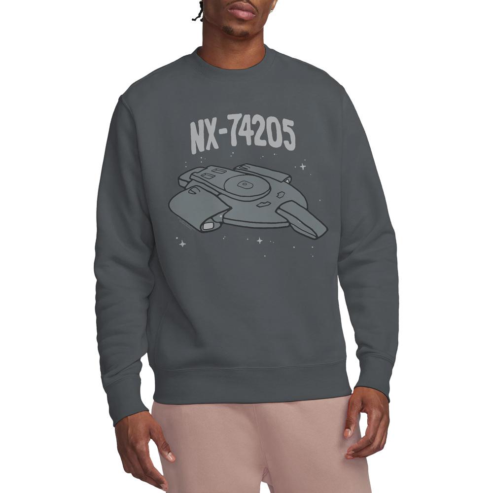 Black - Back - Star Trek Unisex Adult The Defiant Sweatshirt