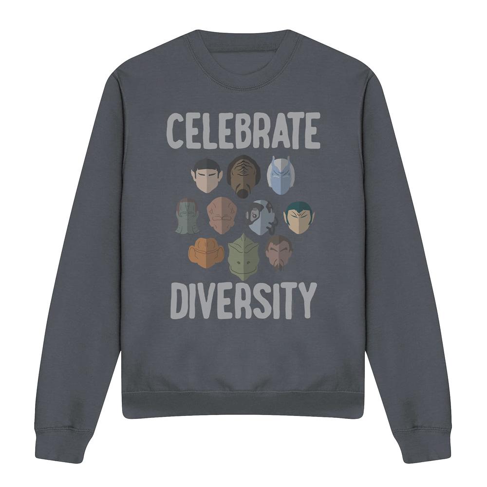 Black - Front - Star Trek Unisex Adult The Celebrate Diversity Sweatshirt