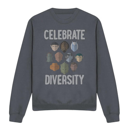 Black - Front - Star Trek Unisex Adult The Celebrate Diversity Sweatshirt