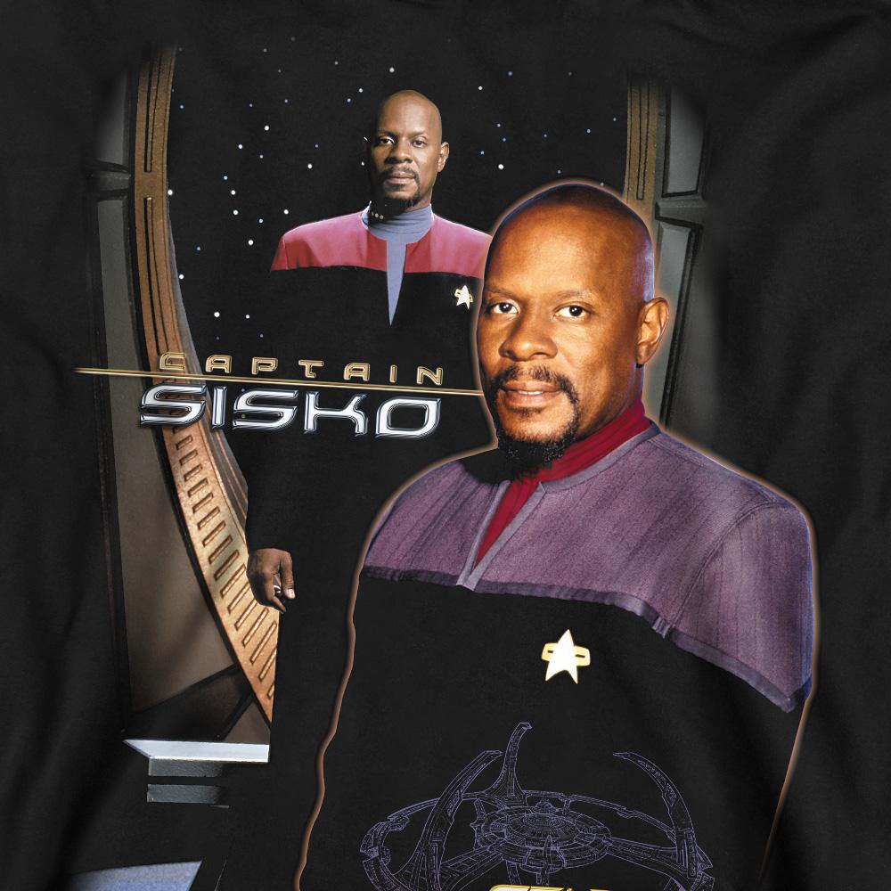 Black - Pack Shot - Star Trek Unisex Adult Captain Sisko Sweatshirt