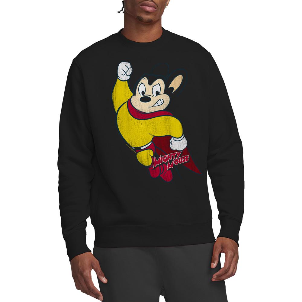 Black - Lifestyle - Mighty Mouse Unisex Adult Classic Hero Sweatshirt