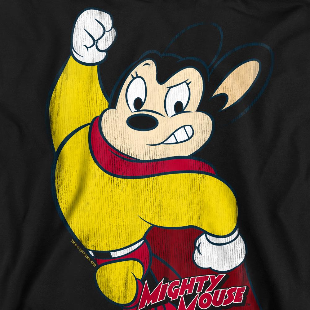 Black - Pack Shot - Mighty Mouse Unisex Adult Classic Hero Sweatshirt