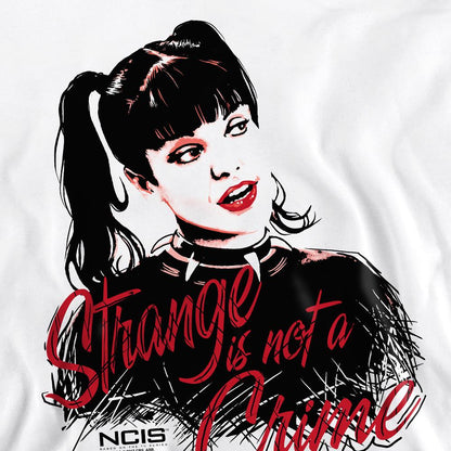 White - Pack Shot - NCIS Unisex Adult Strange Is Not A Crime Sweatshirt