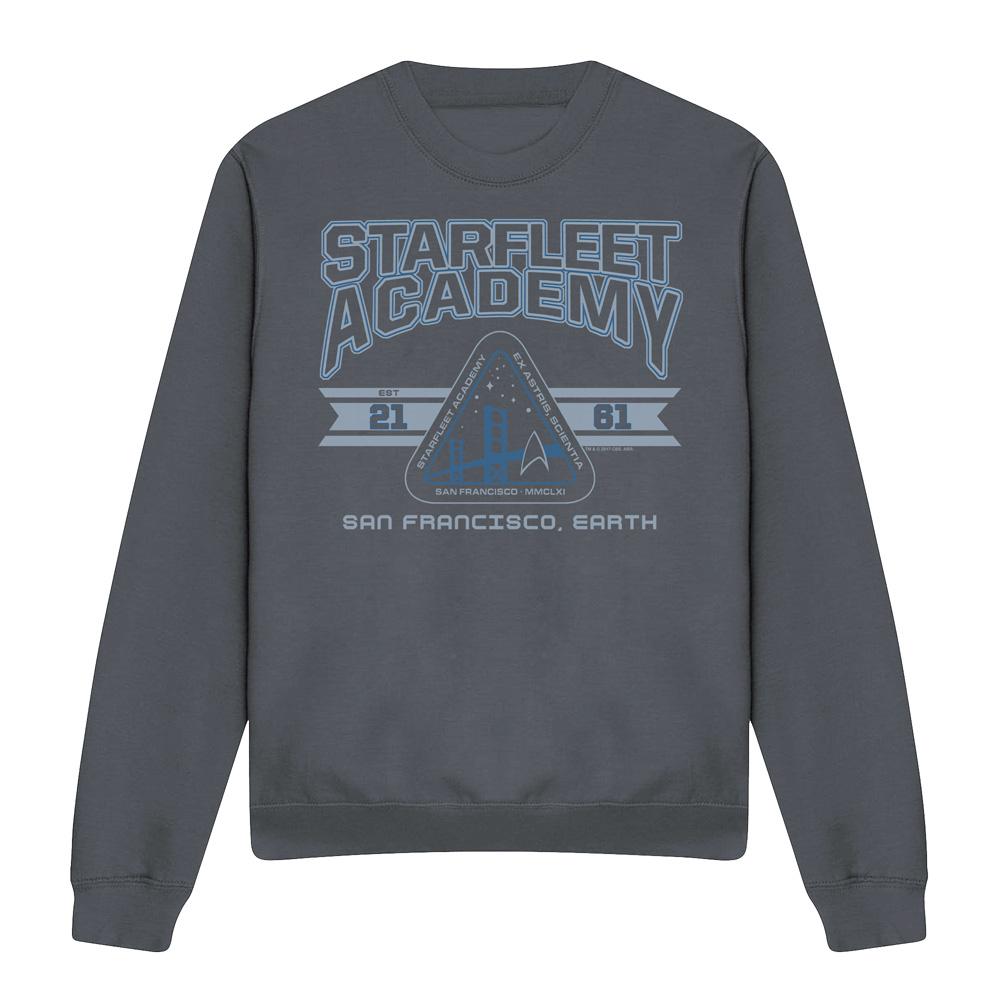 Charcoal - Front - Star Trek Unisex Adult Starfleet Academy Earth Sweatshirt
