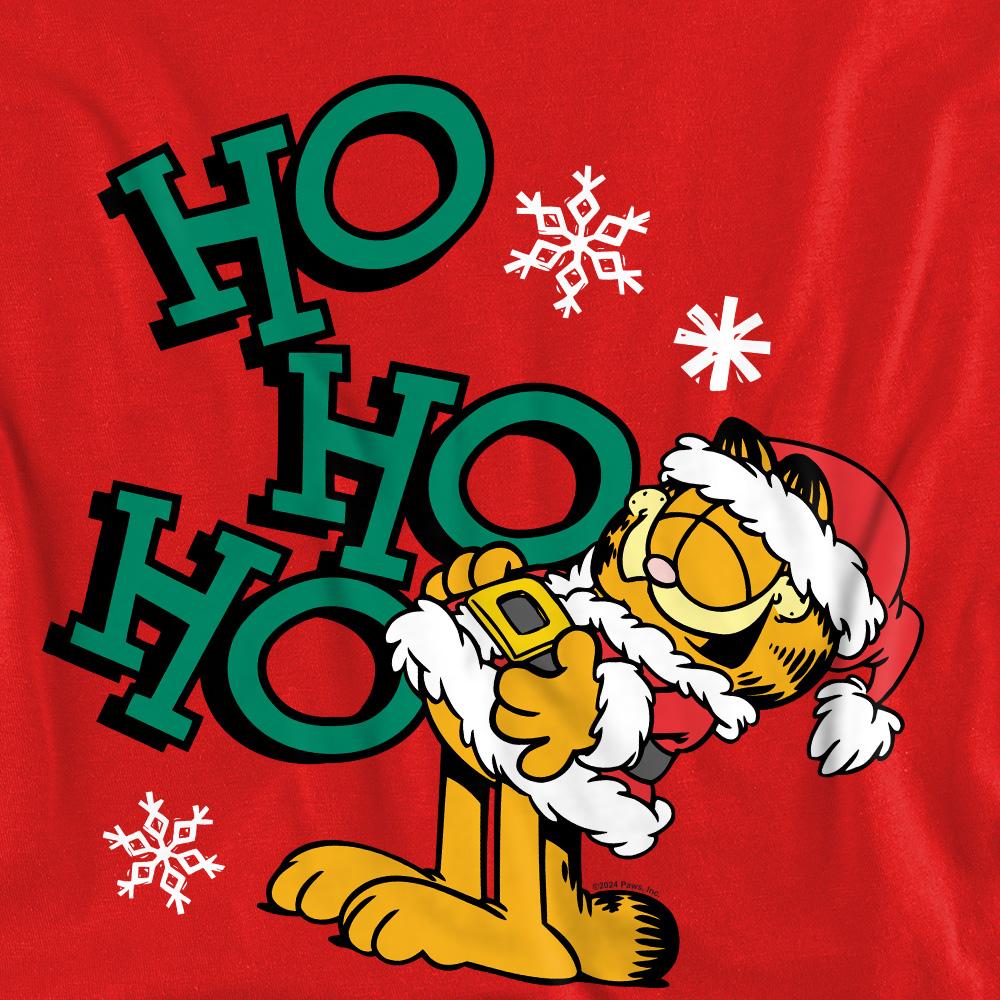 Red - Pack Shot - Garfield Unisex Adult Ho Ho Ho Christmas Sweatshirt