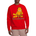 Red - Side - Garfield Unisex Adult Happy Face Sweatshirt