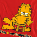 Red - Pack Shot - Garfield Unisex Adult Happy Face Sweatshirt