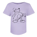 Lilac - Front - Disney Womens-Ladies Mickey Giggles Cotton T-Shirt