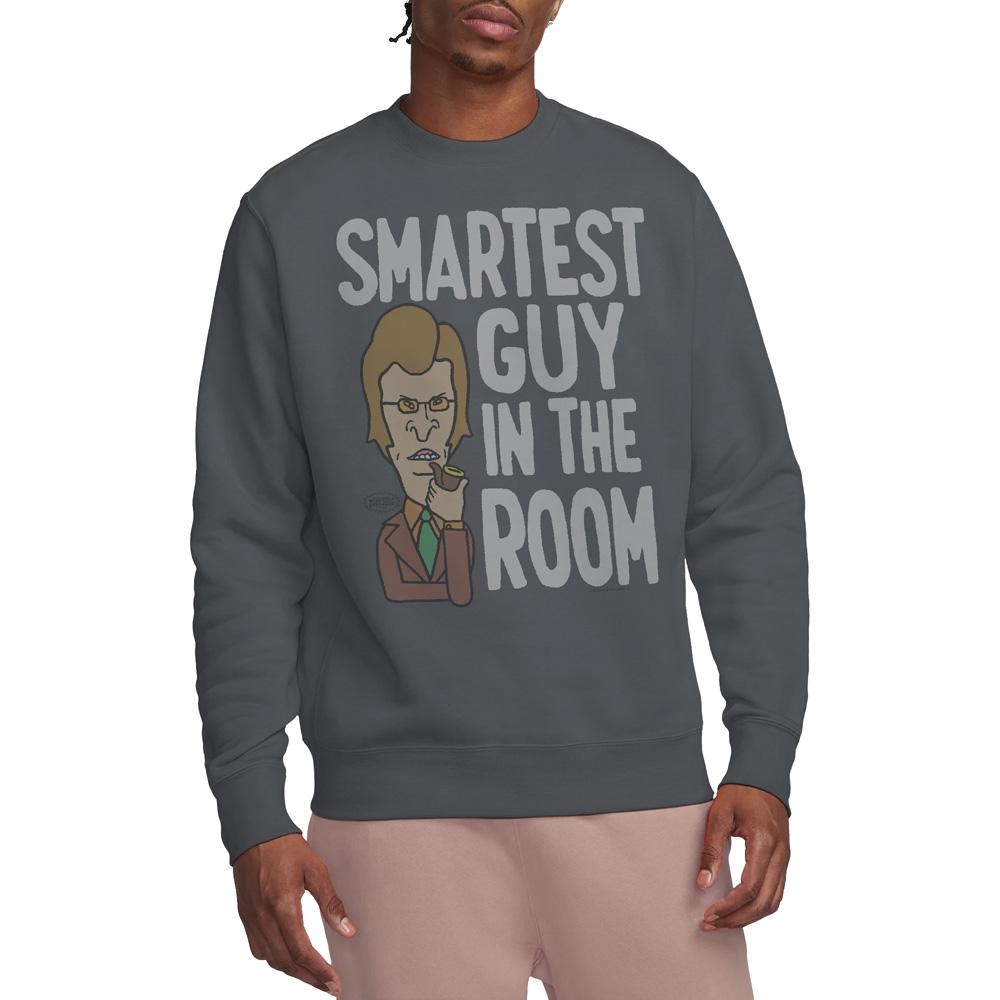 Charcoal - Lifestyle - Beavis & Butthead Unisex Adult Smartest Guy In The Room Sweatshirt
