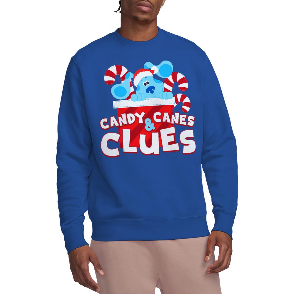 Royal Blue - Lifestyle - Blue´s Clues & You! Unisex Adult Clues Candy Canes Christmas Sweatshirt