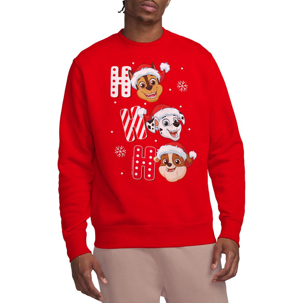 Red - Side - Paw Patrol Unisex Adult Santa Hat Christmas Sweatshirt